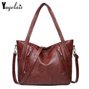 Large Lady Bag Soft Leather Shoulder Bag