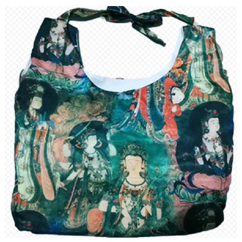 Retro Painted Girl Canvas Bag Shoulder Bags Large Capacity