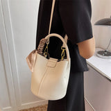Women's Pu Leather Bucket Bag Set - Crossbody Shoulder Purses