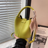Women's Pu Leather Bucket Bag Set - Crossbody Shoulder Purses