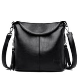 Tassel Bucket Bag Soft Leather Crossbody Bag for Women