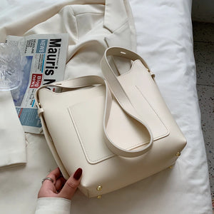 Vintage Leather Tote Bag Set for Women