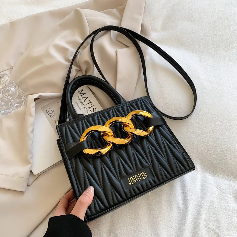 Quilted Hand Bag Women Shoulder Purse PU Leather Crossbody Bag