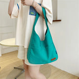 Canvas Shoulder Bag Women Solid Summer Tote Books Evening Shopper