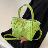 Hollow Wing Shoulder Bag Summer Bucket Purse Handbag