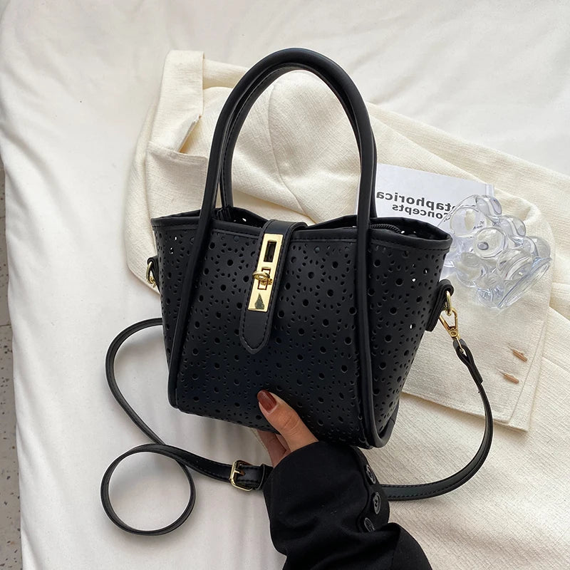 Hollow Wing Shoulder Bag Summer Bucket Purse Handbag