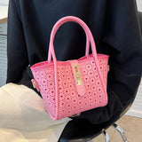 Hollow Wing Shoulder Bag Summer Bucket Purse Handbag