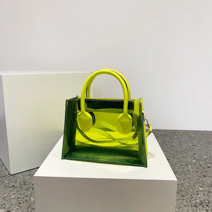 Spring Transparent PVC Jelly Mini Tote Bag Women's Shoulder Messenger