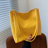 Women's Leather Shoulder Bag Solid PU Travel Top Handle Tote Bag