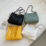 Women's Leather Shoulder Bag Solid PU Travel Top Handle Tote Bag