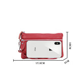 Women's Leather Key Case Pouch Clutch with Wrist Strap