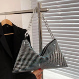 Women's Rhinestone Shoulder Bag Pu Leather Tote Handbags