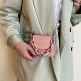 Women Square Shoudler Crossbody Messenger Satchel Tote Chain Handbag