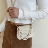 Women Square Shoudler Crossbody Messenger Satchel Tote Chain Handbag