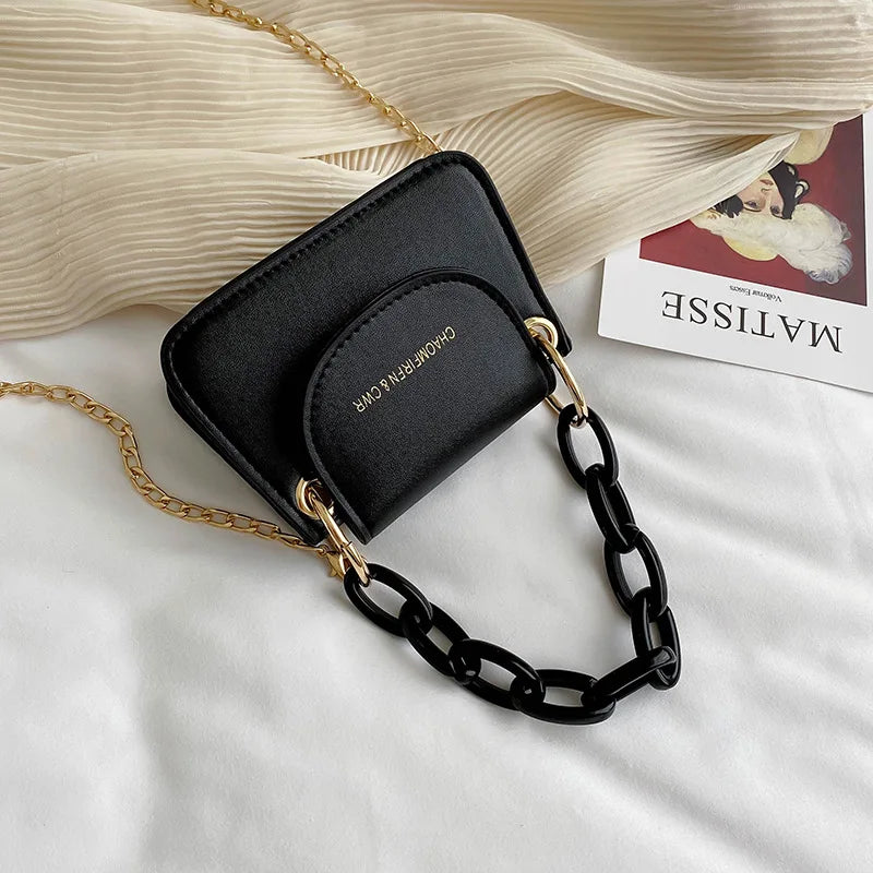Women Square Shoudler Crossbody Messenger Satchel Tote Chain Handbag