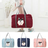 Dog Print Travel Bag Portable Foldable Waterproof Tote Bags