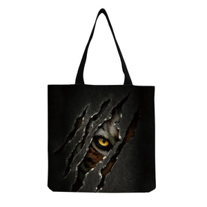 Animal Print Shopper Shoulder Bag High Capacity Portable
