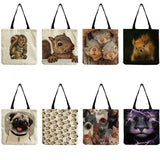 Animal Print Shopper Shoulder Bag High Capacity Portable