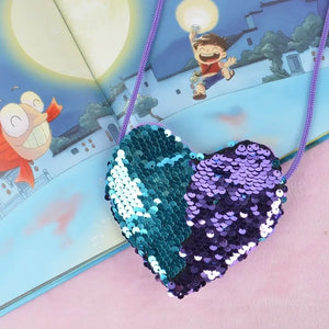 Kids Mermaid Sequins Messenger Bag Coin Purse Sac A Dos