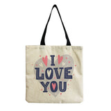Eco Friendly Love Heart Print Shoulder Bag