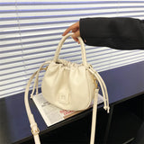 Women's PU Leather Bucket Bag Shoulder Messenger Bags