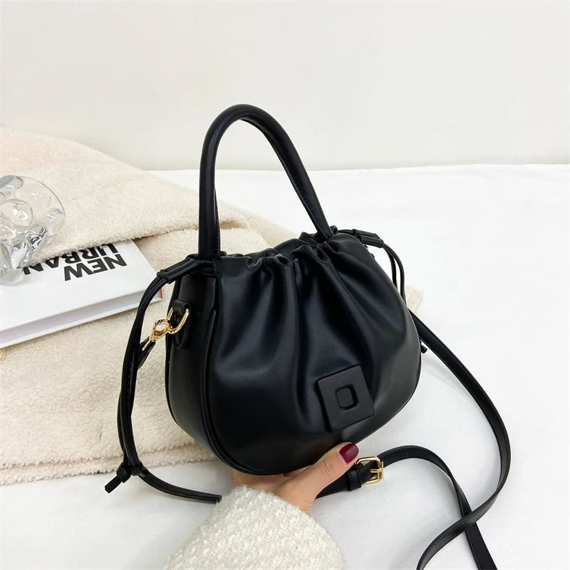 Women's PU Leather Bucket Bag Shoulder Messenger Bags