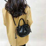 Women's PU Leather Bucket Bag Shoulder Messenger Bags