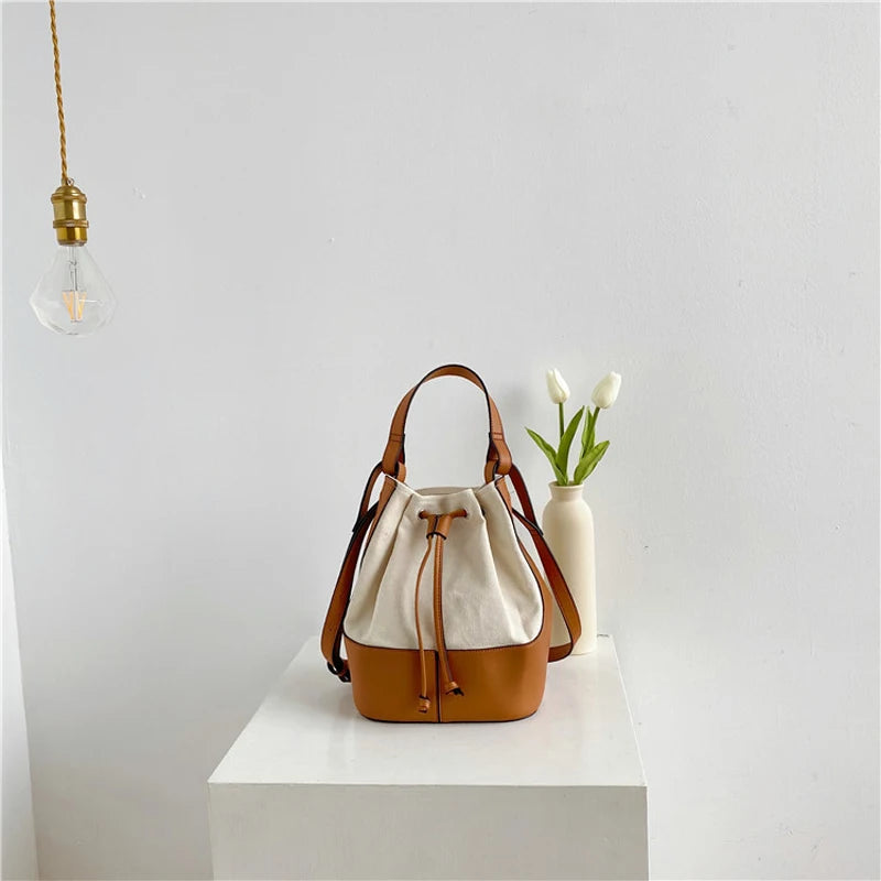 Canvas Bucket Bag Crossbody Bags Shopping Bags
