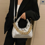 Thick Chain Shoulder Bags Texture High Messenger Bag PU Leather Tote Bag