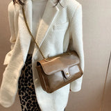 Large PU Leather Shoulder Bag Chains Messenger Handbag Women Ladies