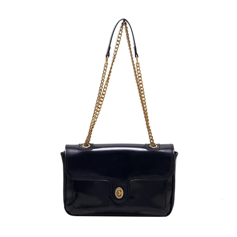 Large PU Leather Shoulder Bag Chains Messenger Handbag Women Ladies