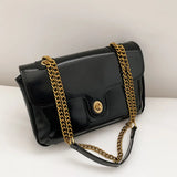 Large PU Leather Shoulder Bag Chains Messenger Handbag Women Ladies