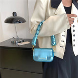Women's Shoulder Bag with Thick Strap Fine Chains