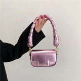 Women's Shoulder Bag with Thick Strap Fine Chains