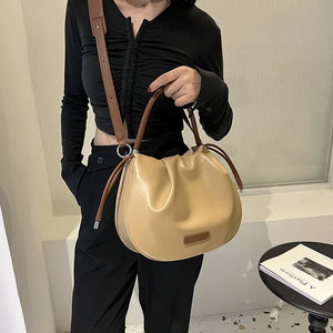 Large Capacity Women's Shoulder Bag Western Style Messenger Bucket Bag