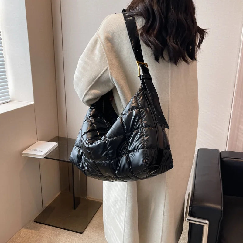 Large Women's Shopping Bag Texture Messenger Bags
