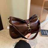 Large Texture Messenger Bag for Women Retro Shoulder Tote
