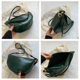 PU Leather Banana Crossbody Bag Women Shoulder Phone Purse