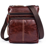 Men's Leather Messenger Bag Small Flap Crossbody