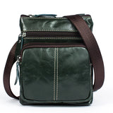 Men's Leather Messenger Bag Small Flap Crossbody