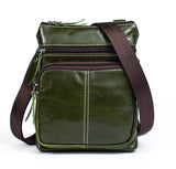 Men's Leather Messenger Bag Small Flap Crossbody
