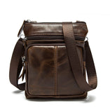 Men's Leather Messenger Bag Small Flap Crossbody