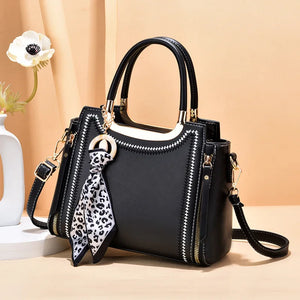 Leather Women's Shoulder Bag Top-Handle Tote Handbag