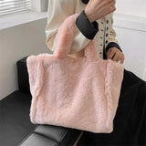 Plush Outdoor Shoulder Bag Soft Totes for Women