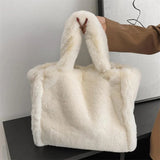 Plush Outdoor Shoulder Bag Soft Totes for Women