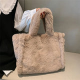 Plush Outdoor Shoulder Bag Soft Totes for Women