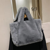 Plush Outdoor Shoulder Bag Soft Totes for Women