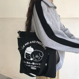 Canvas Anime Print Large Capacity Japanese Shoulder Shopper Bag