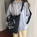 Canvas Anime Print Large Capacity Japanese Shoulder Shopper Bag