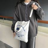 Canvas Anime Print Large Capacity Japanese Shoulder Shopper Bag